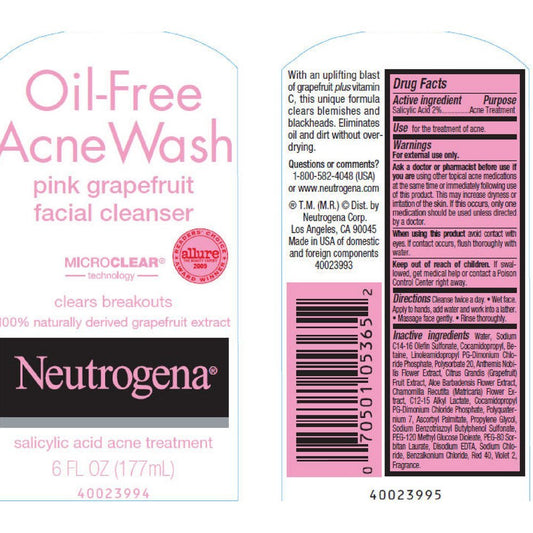 Neutrogena Oil Free Acne Wash Face Cleanser 177ml - sheesha