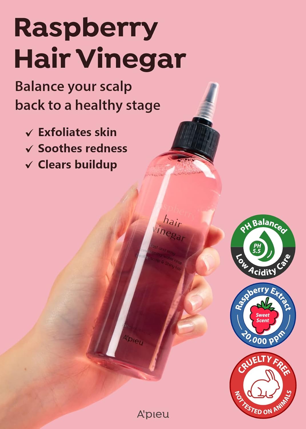 A’PIEU Raspberry Hair Vinegar 200ml - sheesha