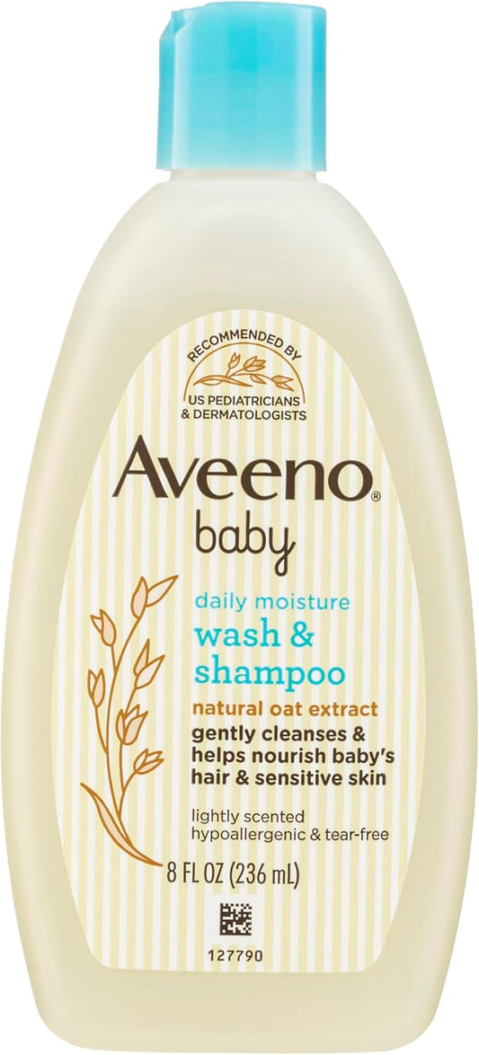 Aveeno Baby Daily Moisture Wash and Shampoo 236ml - sheesha