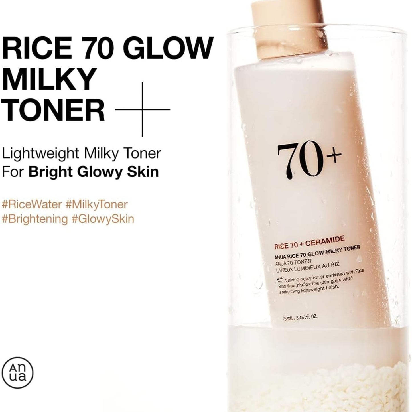 Anua Rice 70 + Ceramide Glow Milky Toner 250ml - sheesha