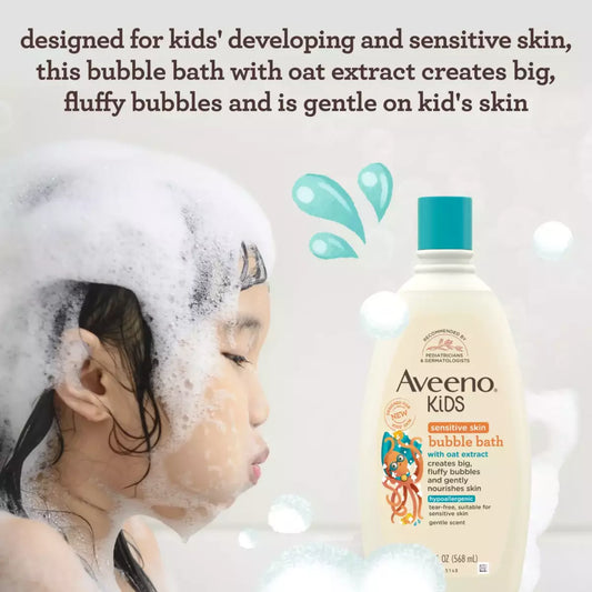 Aveeno Kids' Bubble Bath for Sensitive Skin 568ml - sheesha