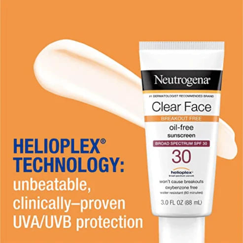Neutrogena Clear Face Breakout Free Oil-Free Sunscreen SPF 30 - sheesha
