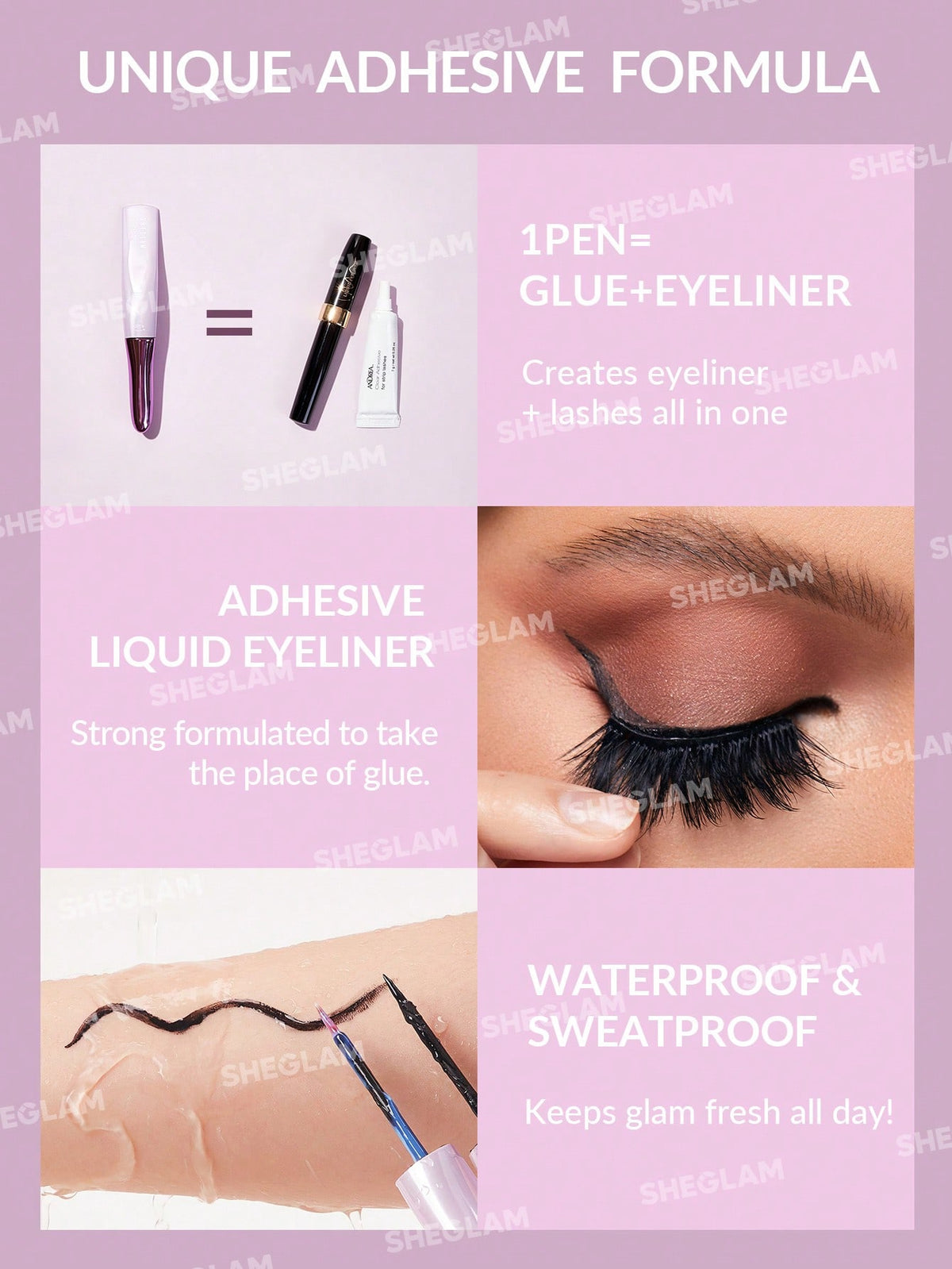 SHEGLAM All Eyes On You Eyelash Glue Liner – Transparent/Clear 4.5ml