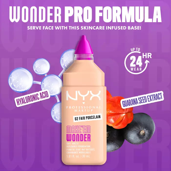 NYX Professional Makeup Make ’Em Wonder Soft Matte Buildable Foundation