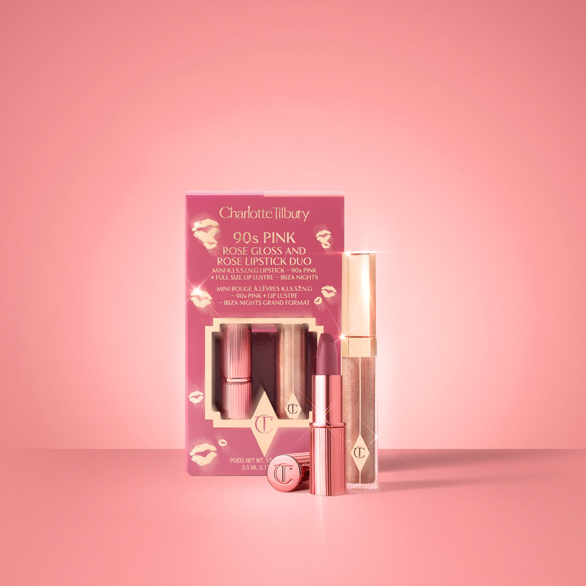 Charlotte Tilbury 90s Pink Rose Gloss and Rose Lipstick Duo