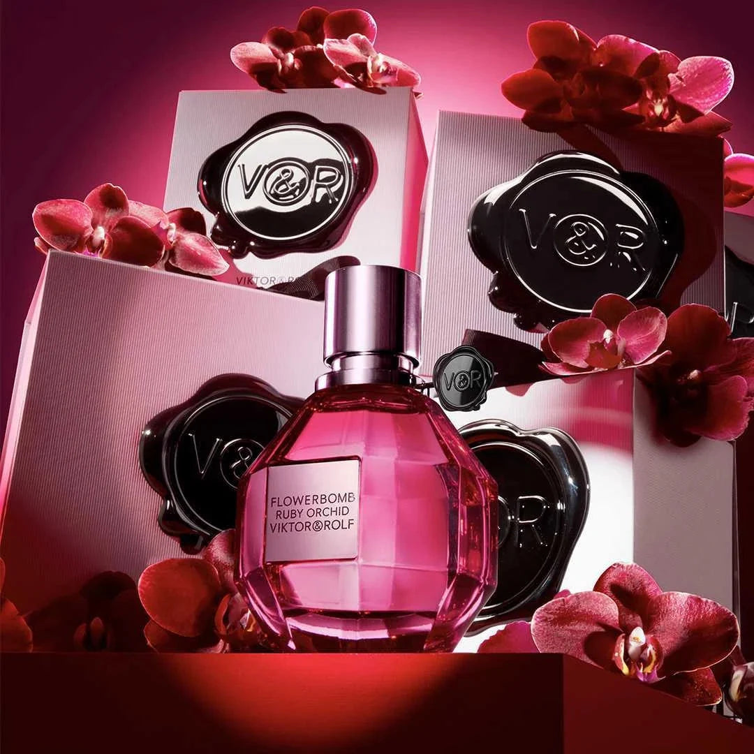 Viktor & Rolf Flowerbomb Ruby Orchid Eau de Parfum 7ml – Luxury Floral Fruity Perfume for Women Travel Size