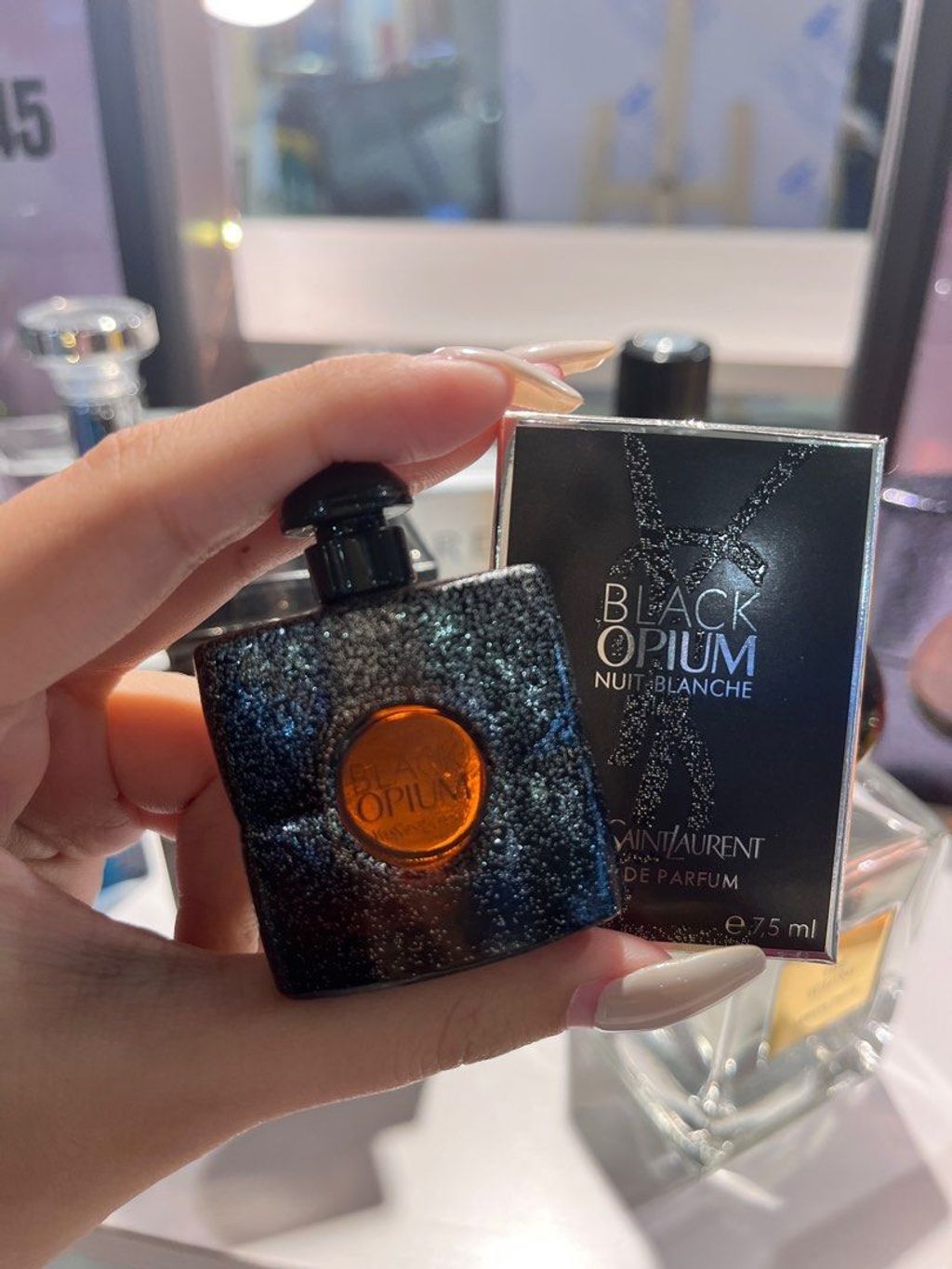 Yves Saint Laurent Black Opium Eau de Parfum 7.5ml – Luxury Coffee Vanilla Perfume for Women Travel Size