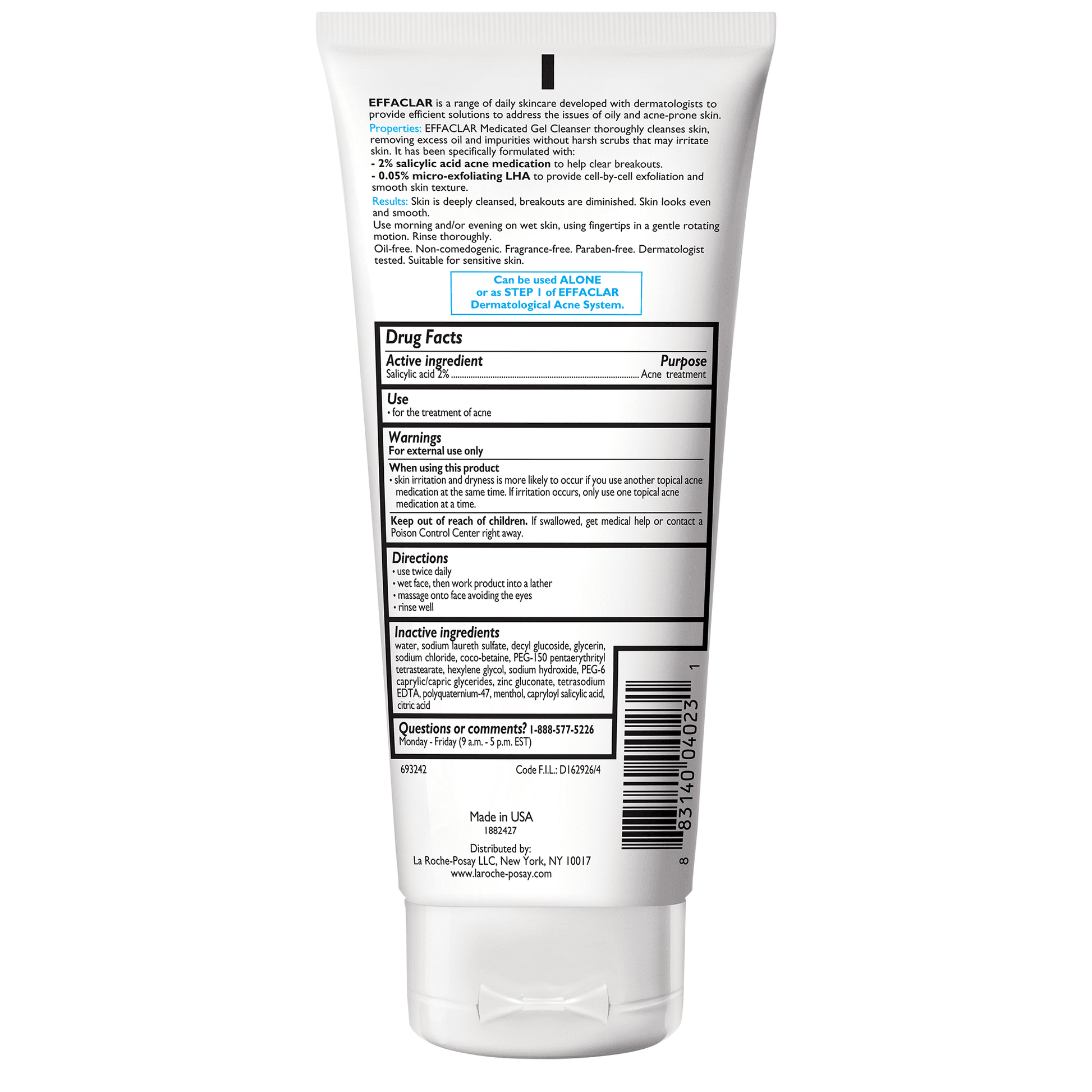La Roche Posay Effaclar Medicated Gel Cleanser For Acne 200ml - sheesha