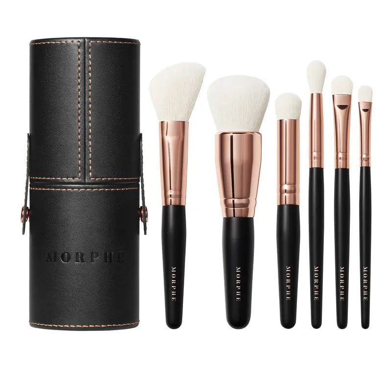 Morphe Rose Away 6 Piece Face & Eye Travel Brush Set - sheesha