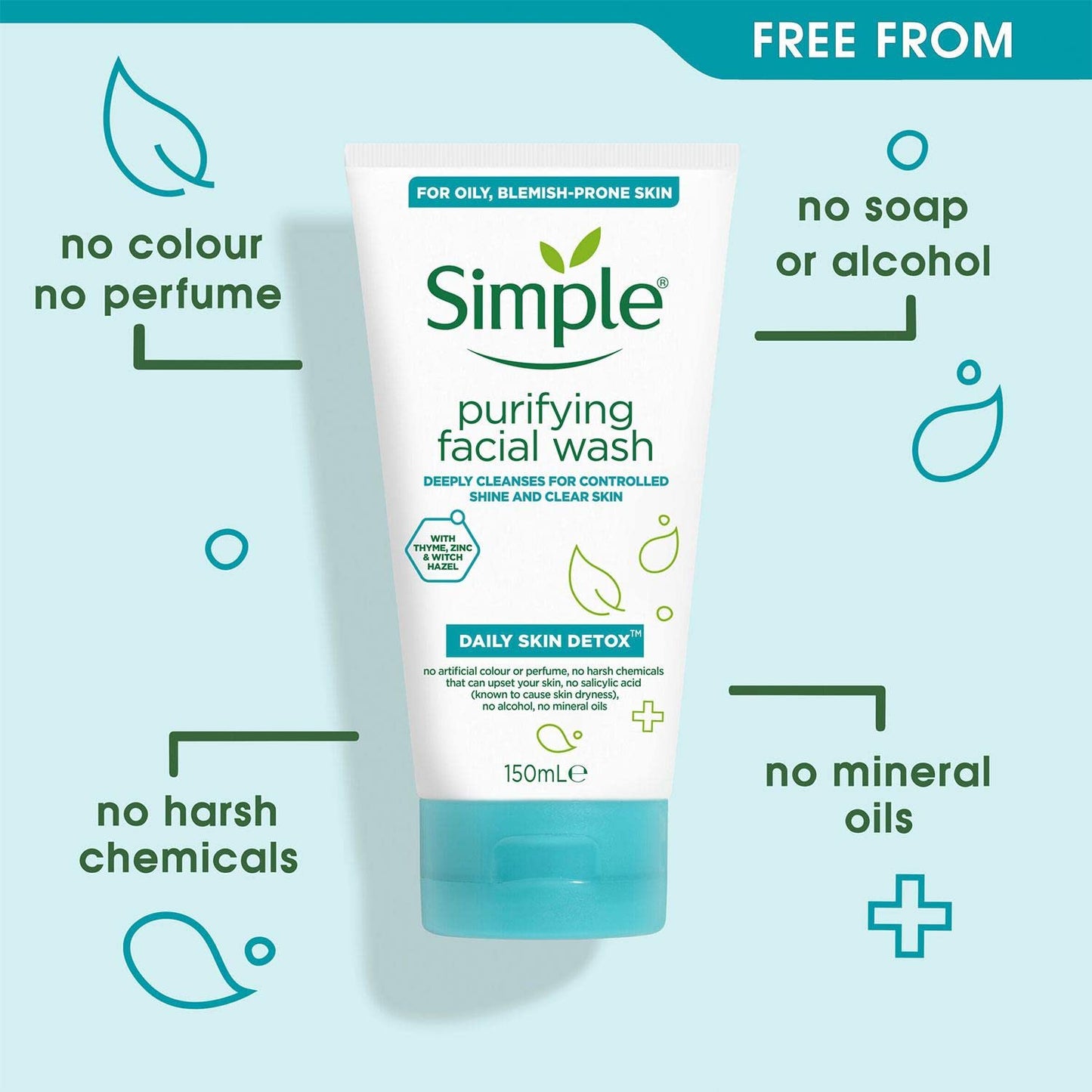 Simple Purifying Gel Facial Wash 150ml - sheesha