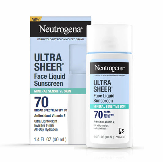 Neutrogena Ultra Sheer Face Liquid Mineral Sunscreen SPF 70 40ml - sheesha