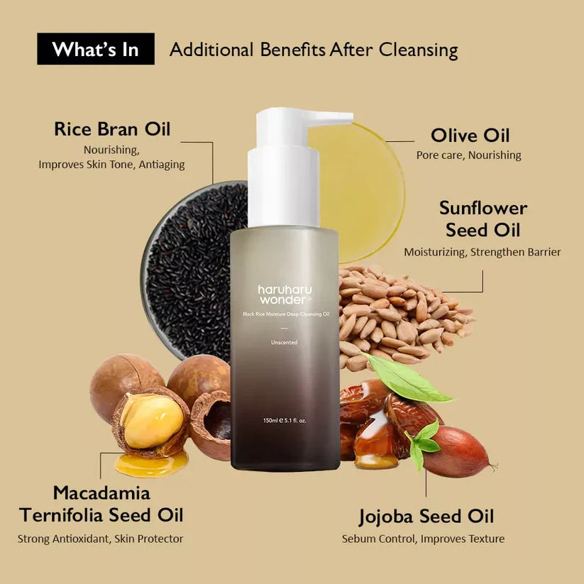 Haruharu Wonder Black Rice Moisture Deep Cleansing Oil 150ml - sheesha