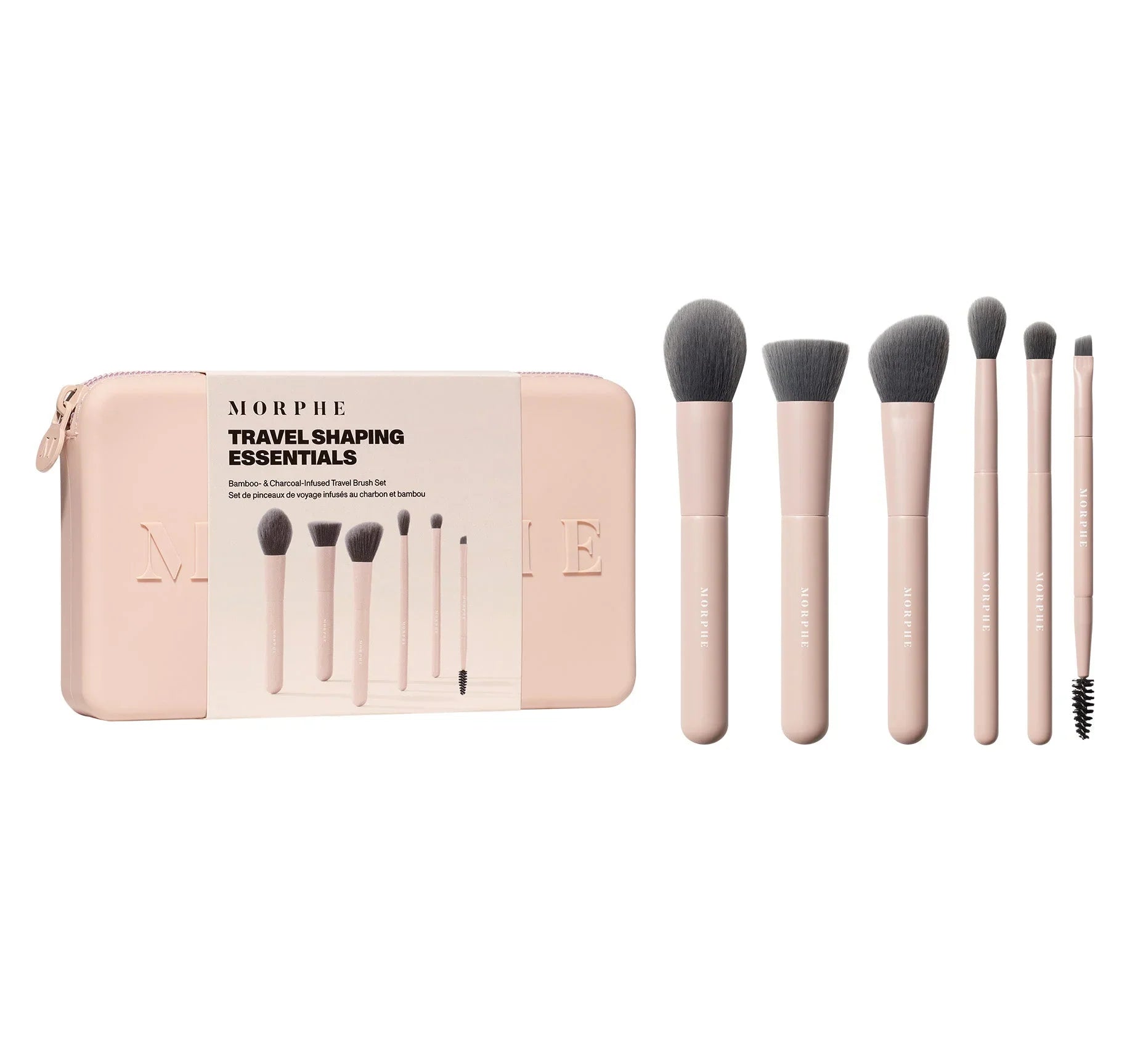 Morphe Travel Shaping Essentials Bamboo & Charcoal Infused Travel Brush Set - sheesha