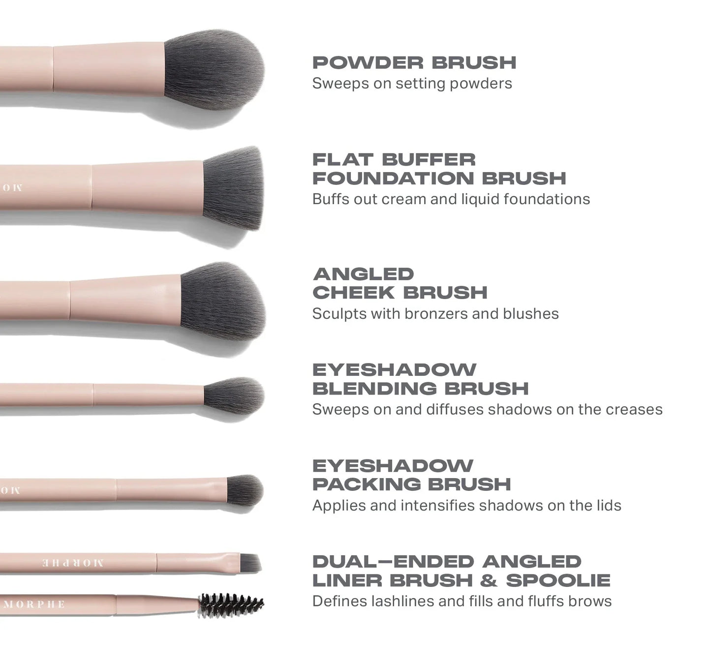 Morphe Travel Shaping Essentials Bamboo & Charcoal Infused Travel Brush Set - sheesha