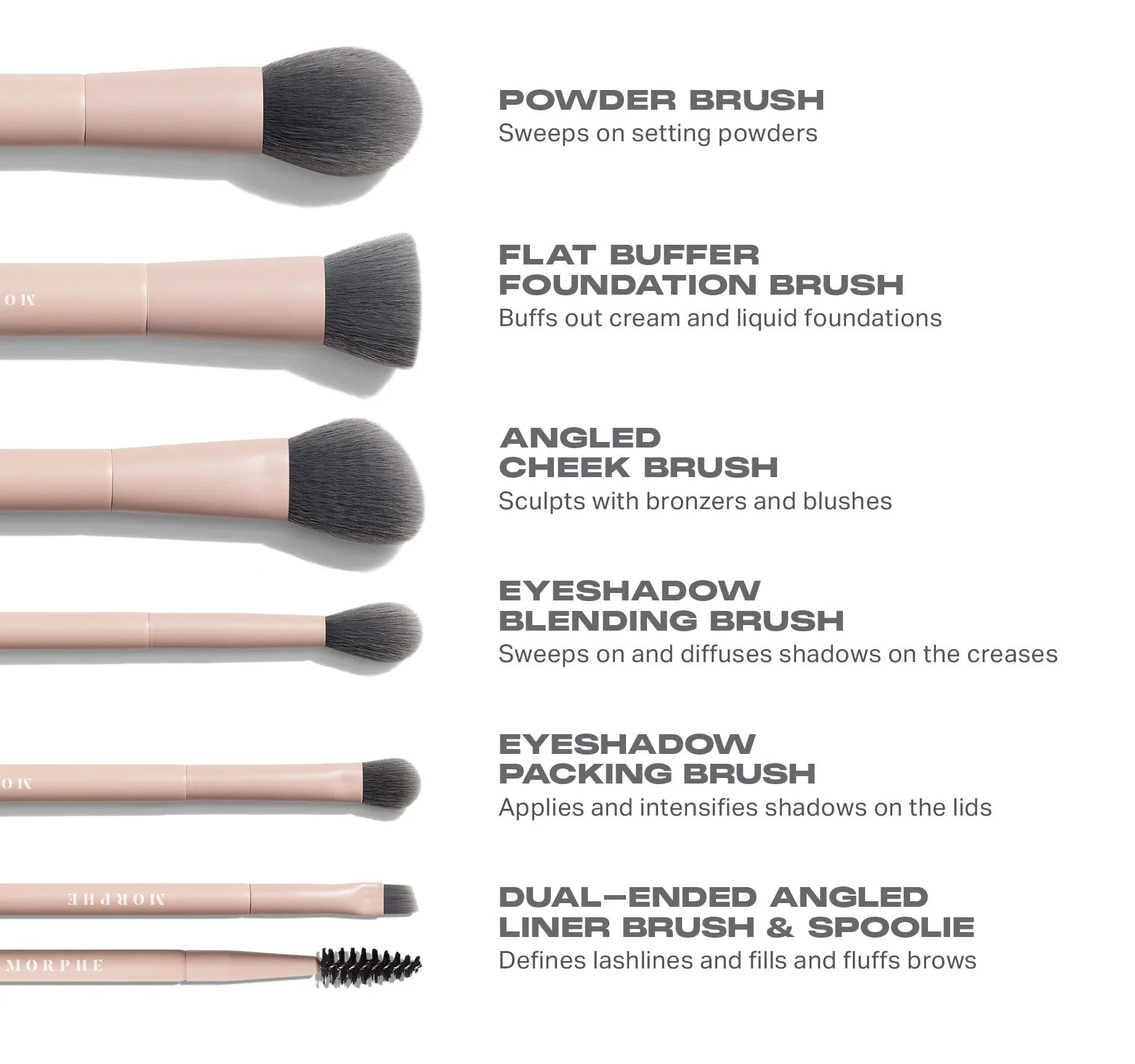 Morphe Travel Shaping Essentials Bamboo & Charcoal Infused Travel Brush Set - sheesha