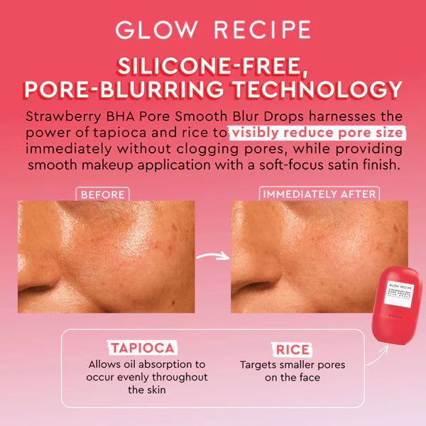 Glow Recipe Strawberry BHA Pore Smooth Blur Drops Serum Primer 30ml - sheesha