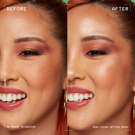 NYX Dewy Setting Spray Before and After - Sheesha