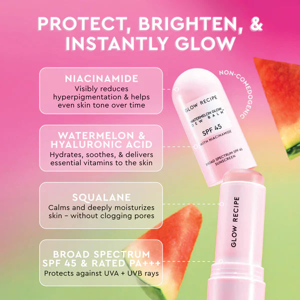 Glow Recipe Water Melon Glow Dew Balm SPF 45 Sun Screen Stick - sheesha