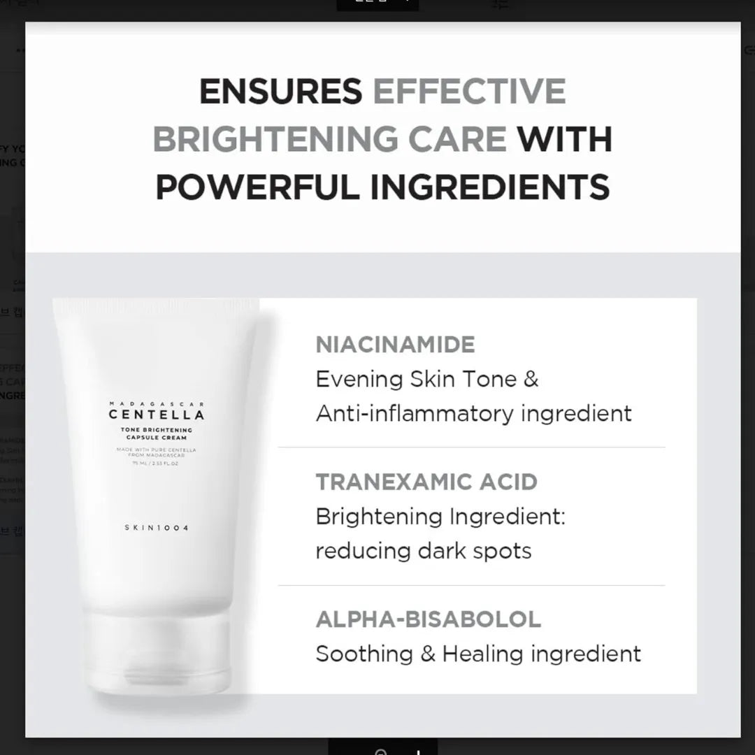 SKIN1004 Madagascar Centella Tone Brightening Capsule Cream 75ml - sheesha