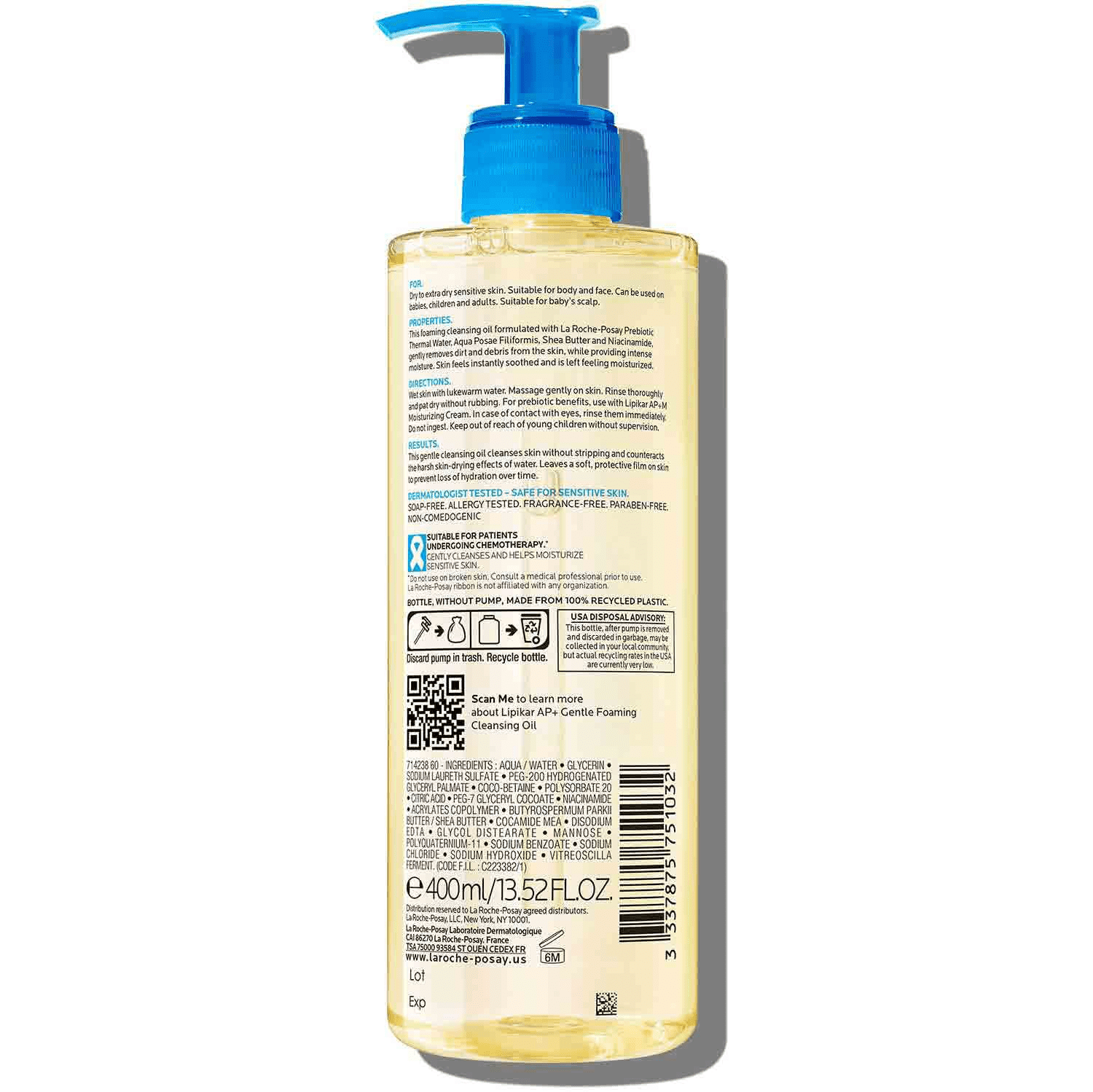 La Roche Posay Lipikar Gentle Foaming Cleansing Oil 400ml - sheesha