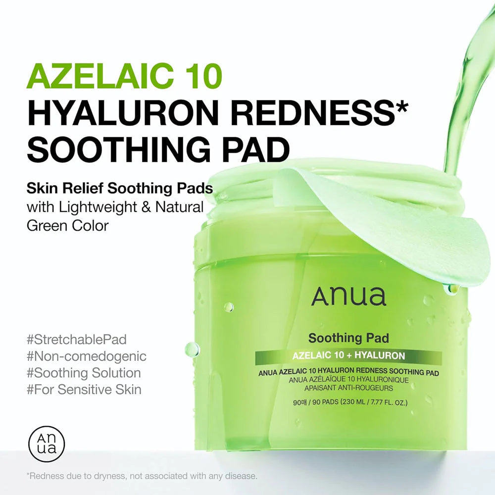 Anua Soothing Pad Azelaic 10 + Hyaluron (90 Pads) 230ml