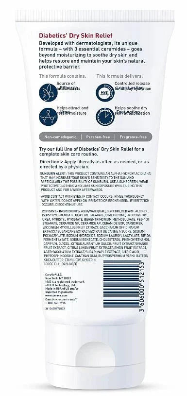 Cerave Diabetics Dry Skin Relief Moisturising Cream 236ml - sheesha