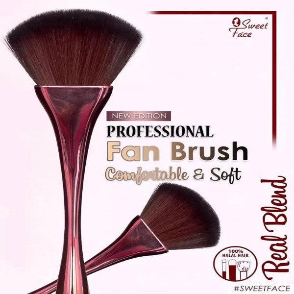 Sweet Face Professional Soft & Comfort Fan Brush  Real Blend - sheesha